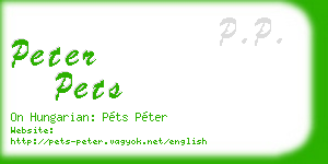 peter pets business card